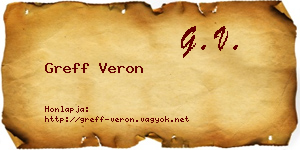 Greff Veron névjegykártya